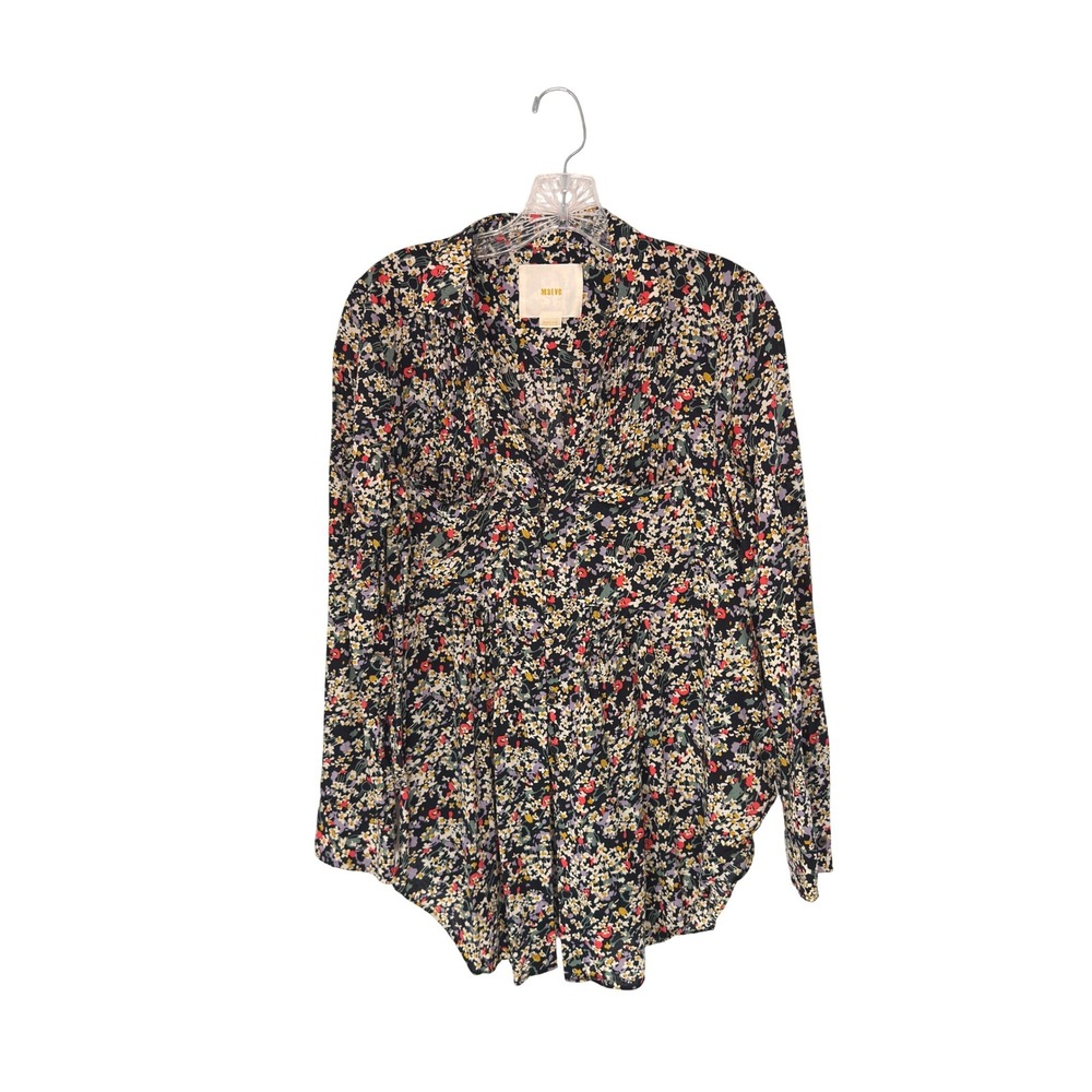 Anthropologie Maeve Button Up Blouse Floral Long Sleeve Lightweight Medium